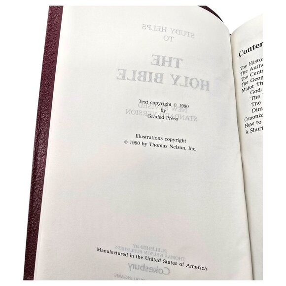 Red Holy Bible New Revised Standard Version Red Letter Cokesbury w/ Study Helps - Picture 11 of 16